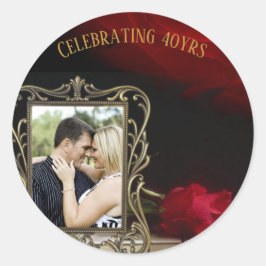 Personalisierte FOTO-Sticker - Thema ROSE der Ruby Runder Aufkleber