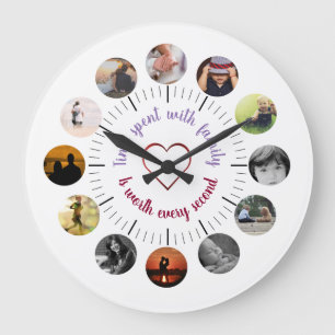 Personalisierte Foto-Uhr Große Wanduhr