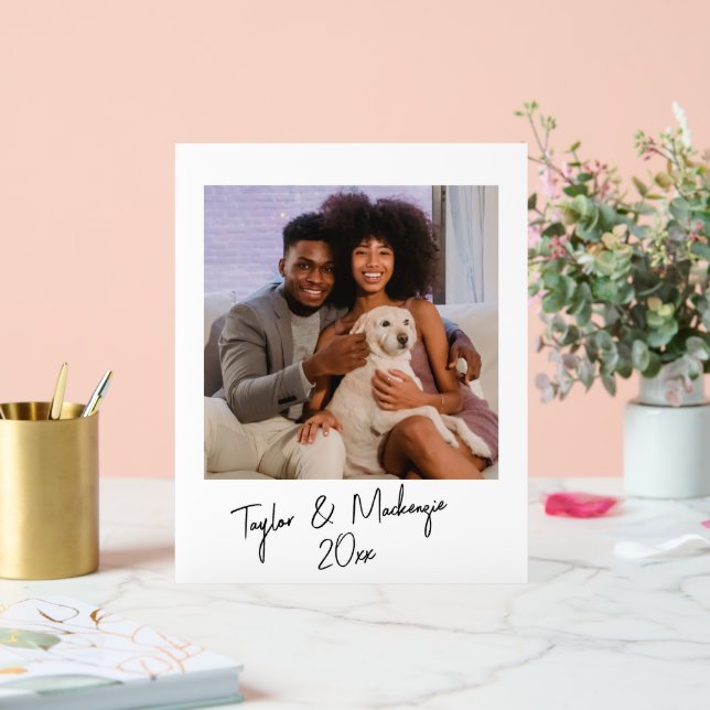 Personalisierte Foto- und Handgeschriebene Textvor Acrylschild (Hochzeit)