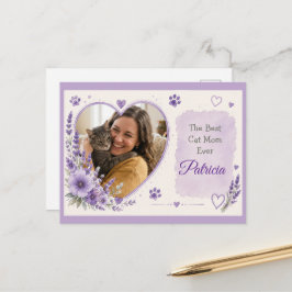 Personalisierte Foto- und Namens-Lavendel-Tierlieb Postkarte