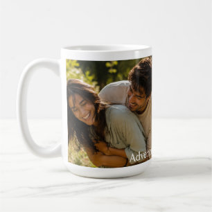Personalisierte Foto- und Namens-Tasse - Abenteuer Kaffeetasse