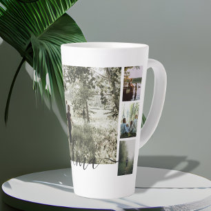 Personalisierte Foto- und Text-Fotocollage Familie Milchtasse