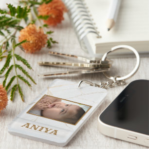 Personalisierte Foto- und Text-Fotocollage Schlüsselanhänger