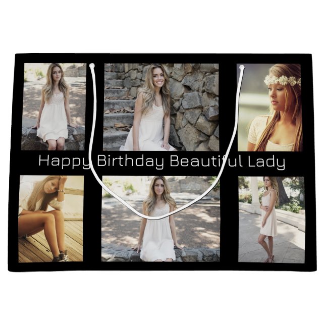 Personalisierte Foto und Text-MultiOkcasion Große Geschenktüte (Vorderseite)