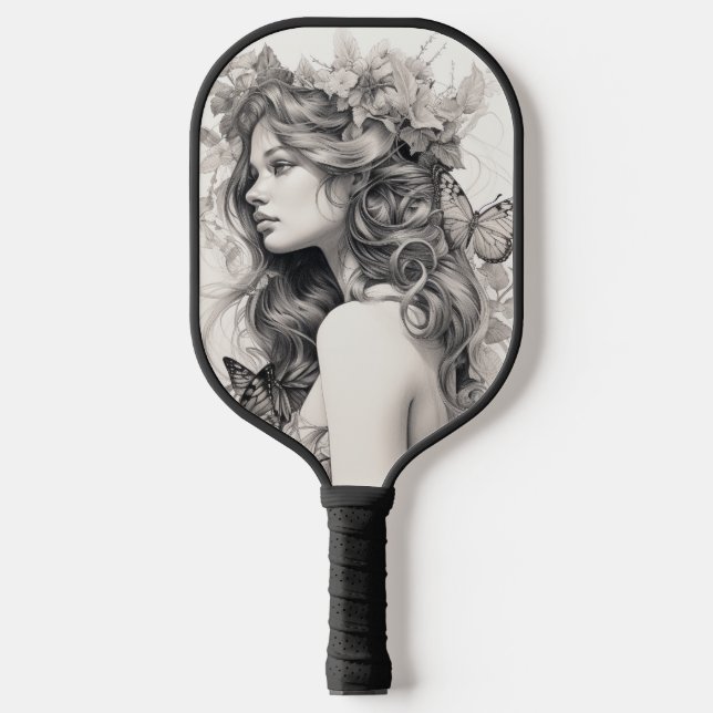 Personalisierte Foto- und Textfotografie Pickleball Schläger (Vorderseite)