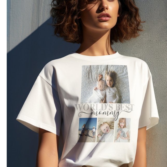 Personalisierte Foto- und Textfotografie T-Shirt (Personalized Photo and Text Photo Collage T-Shirt by Ricaso Add your own photographs and text)