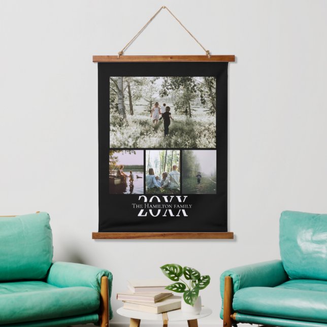 Personalisierte Foto- und Textfotografie Wandteppich Mit Holzrahmen (Wohnzimmer)