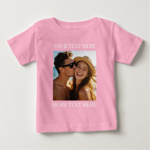 Personalisierte Foto- und Textrose Baby T-shirt