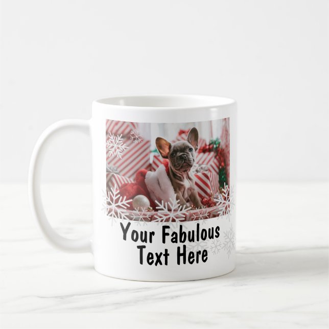 Personalisierte Foto- und Textschnipsel Kaffeetasse (Links)