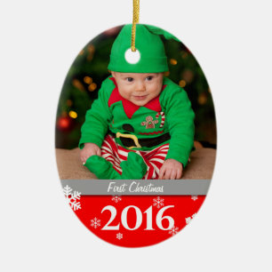 Personalisierte Foto-Weihnachtsbaum-Verzierung Keramikornament