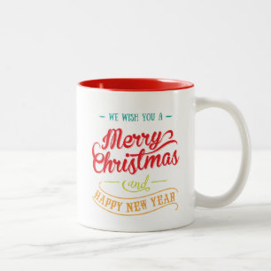 Personalisierte Foto-Weihnachtskaffee-Tasse Zweifarbige Tasse