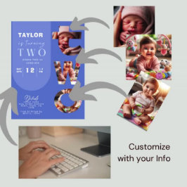 Personalisierte FotoCollage 2. Geburtstag Einladun Einladung