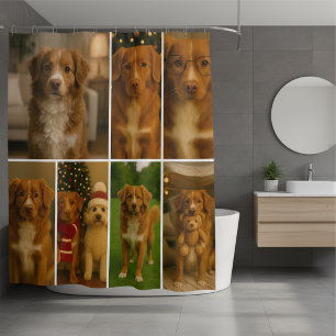 Personalisierte Fotocollage 7-Foto-Vorlage Duschvorhang