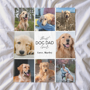 Personalisierte Fotocollage Bester Hund Papa jemal Fleecedecke