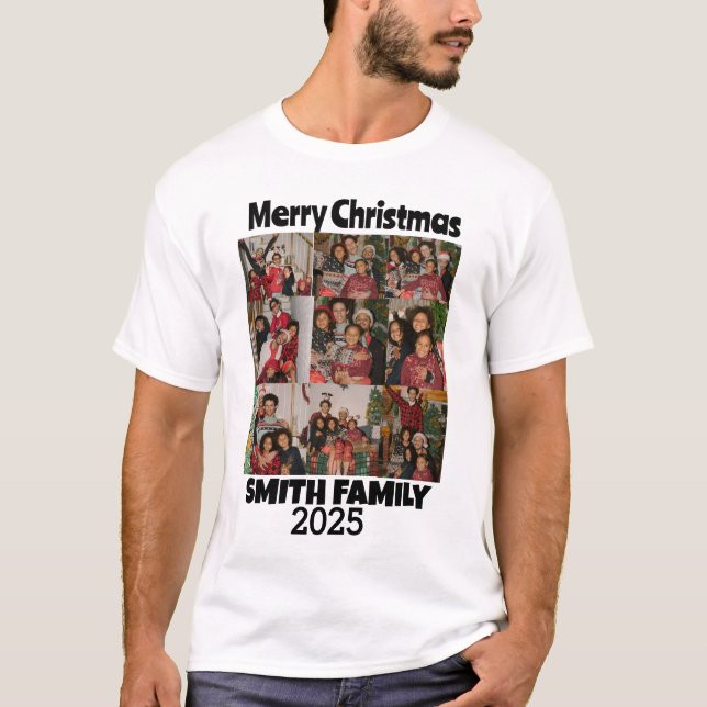 Personalisierte FotoCollage einer Familie T-Shirt (Vorderseite)