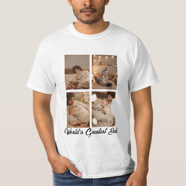 Personalisierte FotoCollage einer Familie T-Shirt (Vorderseite)