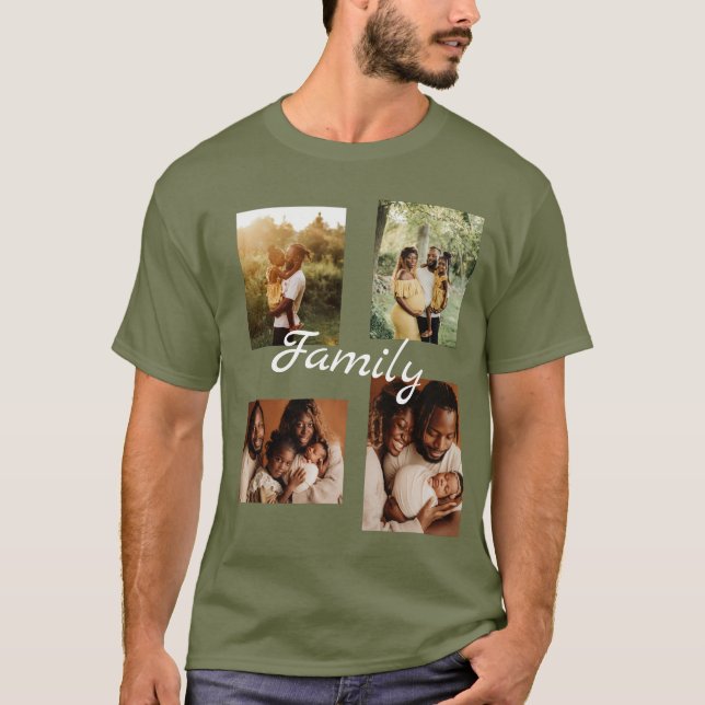 Personalisierte FotoCollage einer Familie T-Shirt (Vorderseite)