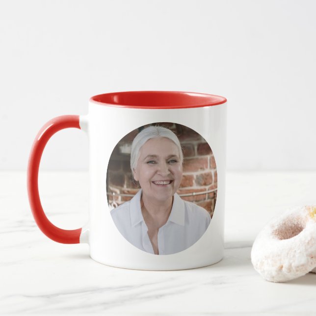 Personalisierte FotoCollage einer Familie Tasse (Mit Donut)
