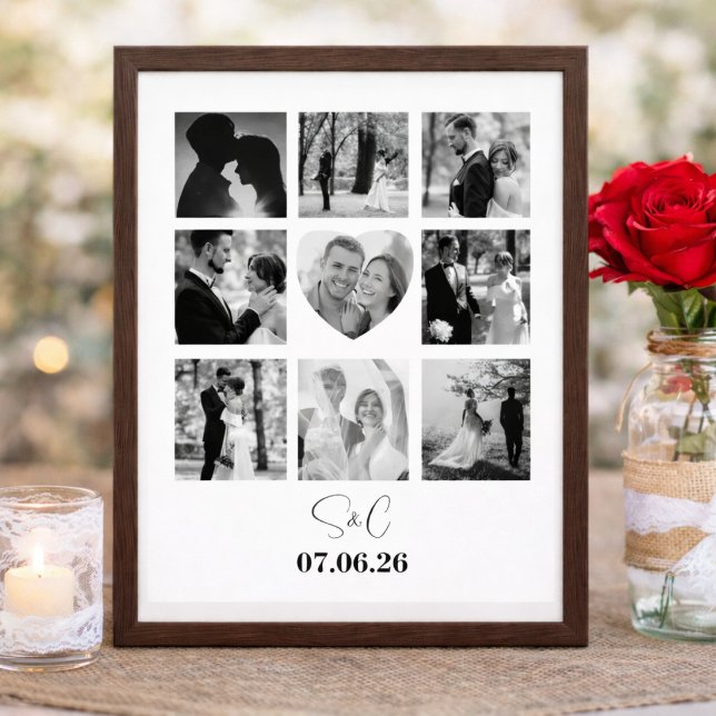 Personalisierte FotoCollage Einzigartiges Geschenk Poster (Personalised Photo Collage Personalized Gift Poster)