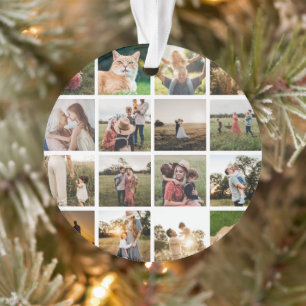 Personalisierte Fotocollage-Familie Ornament