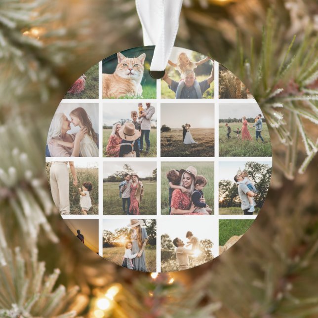 Personalisierte Fotocollage-Familie Ornament (Baum)
