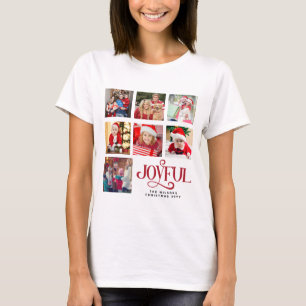 Personalisierte FotoCollage Familienname Weihnacht T-Shirt