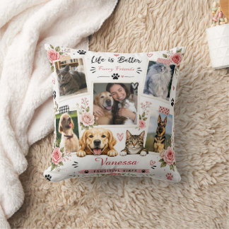 Personalisierte Fotocollage für Haustiere mit Blum Kissen