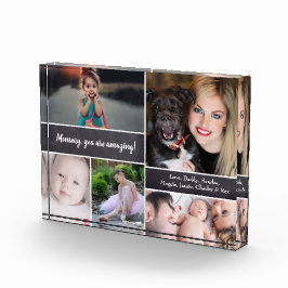 Personalisierte FotoCollage für Mami, Tafel Fotoblock