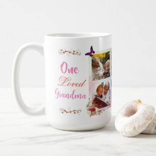 Personalisierte Fotocollage für Oma mit femininer Kaffeetasse