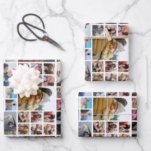 Personalisierte FotoCollage Geschenkpapier Set