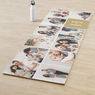 Personalisierte FotoCollage | Goldmonogramm Yogamatte