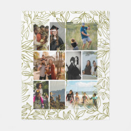 Personalisierte Fotocollage Greenery 9 Fleecedecke