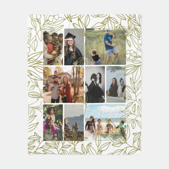 Personalisierte Fotocollage Greenery 9  Fleecedecke (Vorderseite)