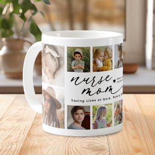 Personalisierte Fotocollage Krankenschwester Mutte Kaffeetasse