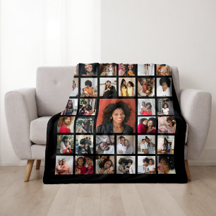 Personalisierte Fotocollage mit 33 Fotos zur Erinn Fleecedecke