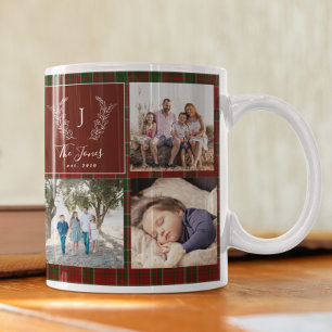 Personalisierte Fotocollage mit Monogramm und Name Kaffeetasse