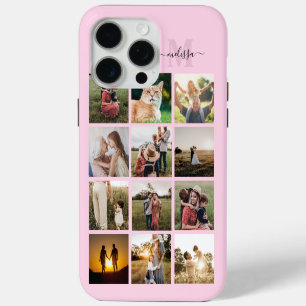 Personalisierte Fotocollage Monogramm iPhone 15 Pro Max Hülle