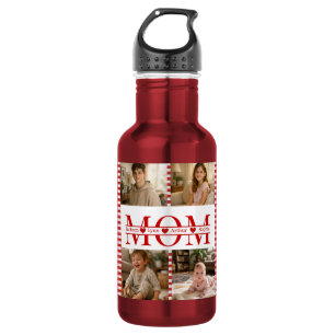 Personalisierte Fotocollage Mutter Herz & Kinderna Edelstahlflasche