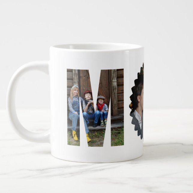 Personalisierte Fotocollage MUTTER Jumbo-Tasse (Links)
