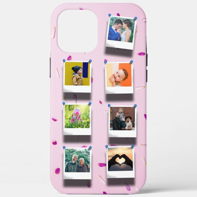 Personalisierte Fotocollage Pink Girly Petals 7 Case-Mate iPhone Hülle (Rückseite)