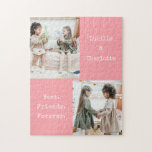 Personalisierte FotoCollage Pink Name der besten F Puzzle<br><div class="desc">Feiern Sie Ihre Freundschaft mit diesem zauberhaften Puzzle aus zwei Fotos rosa Puzzle, das speziell für die besten Freunde konzipiert wurde! Dieses Puzzle mit einem angesagten Farbblockstil und moderner Ästhetik ist der perfekte Weg, um Ihre Lieblingsfarben mit Ihrer BESTE FREUNDIN zu erfassen. Die sanften Rosatöne und das einzigartige Design machen...</div>