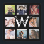 Personalisierte FotoCollage Quadratische Wanduhr<br><div class="desc">Personalisierte FotoCollage</div>