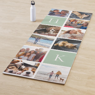 Personalisierte FotoCollage   Sage Monogramm Yogamatte