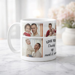 Personalisierte Fotocollage-Tasse für Papa Kaffeetasse