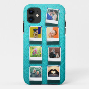 Personalisierte FotoCollage Turquoise Girly Trendy Case-Mate iPhone Hülle