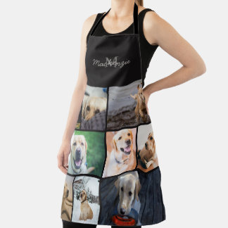 Personalisierte Fotocollage und Monogramm-Name Schürze