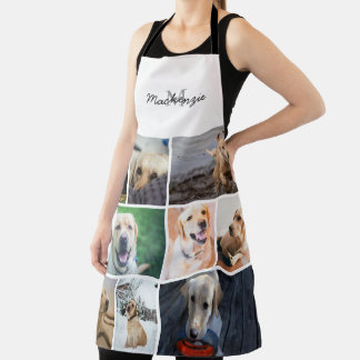 Personalisierte Fotocollage und Monogramm-Name Schürze