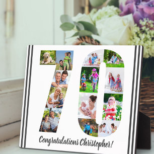 Personalisierte Fotocollage zum 70. Geburtstag Fotoplatte
