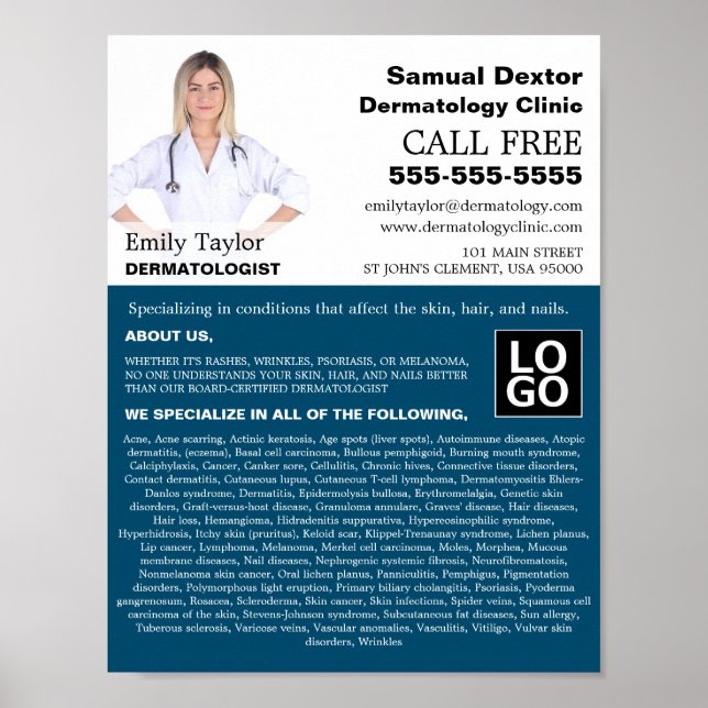 Personalisierte Fotografie, Dermatologe Dermatolog Poster (Vorne)