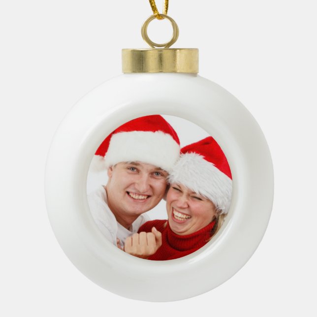 Personalisierte Fotografie-Keramik-Ball-Verzierung Keramik Kugel-Ornament (Vorderseite)